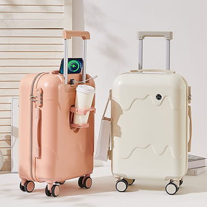 NEW 牛乳 アイスクリーム スーツケース USBポート付き カップホルダー搭載 機内持込み可 子供 キャリーケース ジッパー おしゃれ かわいい 軽量 大容量 キャリーバッグ修学旅行 入学 静音