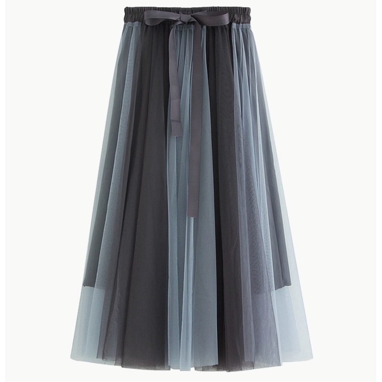 ボトムス スカート ミディアム丈スカート フレアスカート ウエストゴム ウエストリボン 揺れる シースルー かわいい 大人可愛い きれいめ シンプル 上品 おしゃれ かっこいい カジュアル こなれ感