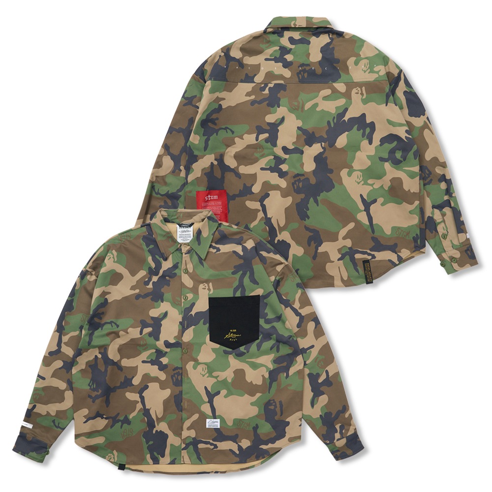 Twill Pocket Oversized Shirts Camouflage