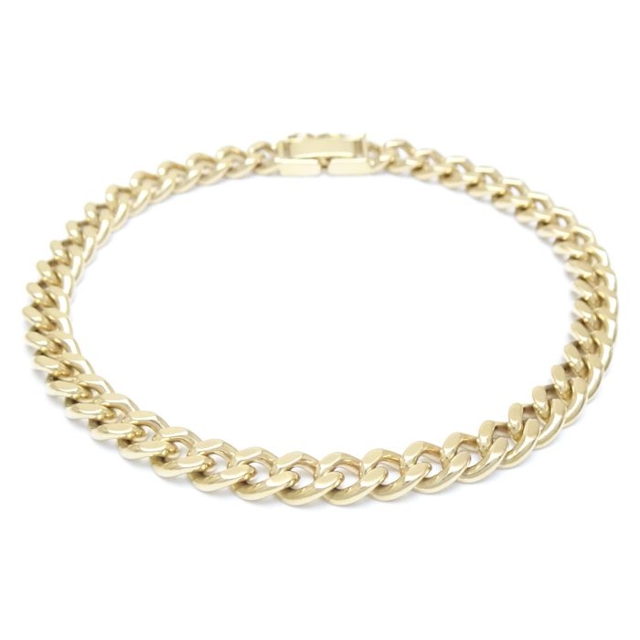 喜平ブレスレット K18YG イエローゴールド 2面 シングル 18.5cm 19.6g/129060【中古】