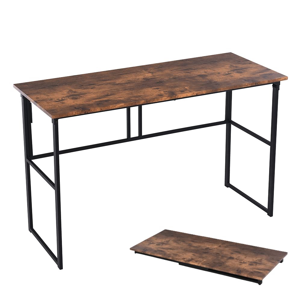 折りたたみ デスク パソコンデスク 折りたたみデスク 机 学習デスク オフィスデスク 広い スペース 組み立て不要 完成品 幅120×奥行50×高さ76cm つくえ 勉強机 28399