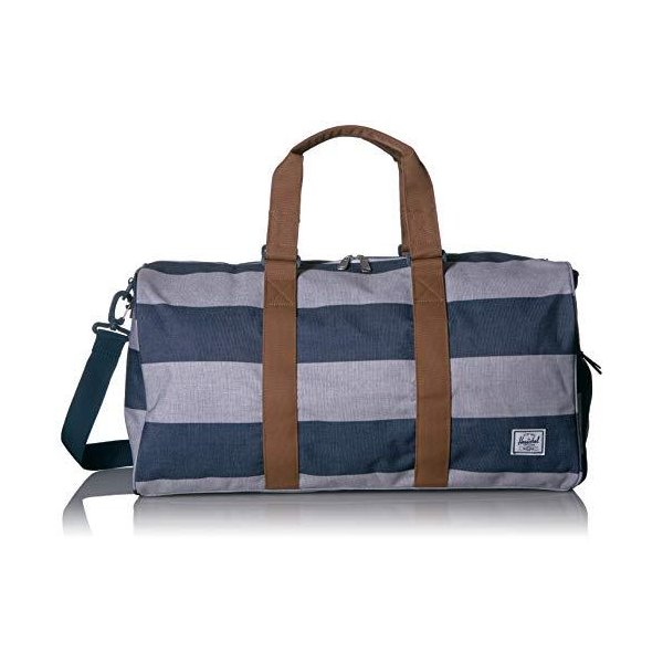 Herschel Novel Duffel Bag, Border Stripe/Saddle Brown, Mid-Volume 33.0L 並行輸入品