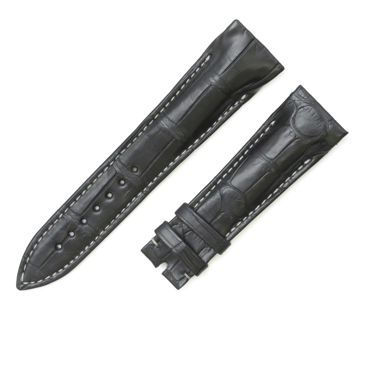 コンキスタドール グランプリ 8900用 クロコバンド メンズ 未使用 純正 ベルト ロング 22mm 黒 3年保証