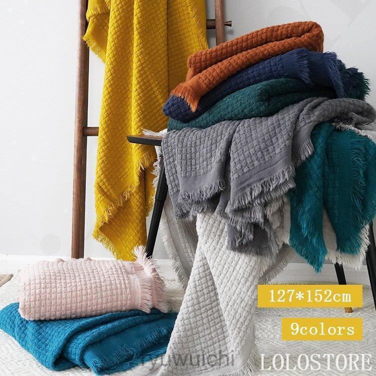 ブランケット 大判 毛布 おしゃれ マルチカバー 無地 グレー ベッド ソファー 膝掛け カバー インテリア ひざ掛け ニット フリンジ おしゃれブランケット