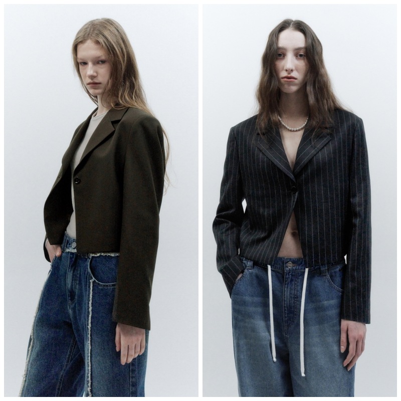 【INSILENCE】 CROP LINE JACKET : 2COLORS 17,736円