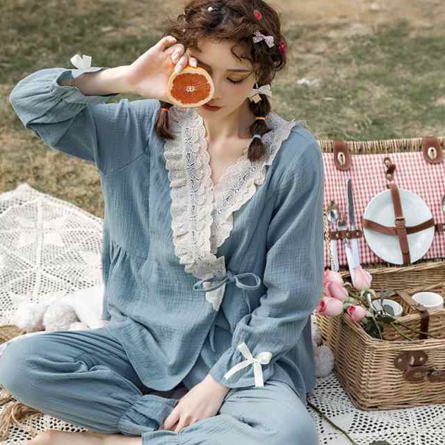 新品 2点パジャマ レディース マタニティーパジャマ 授乳服 春夏 長袖 前開きマタニティーパジャマ ガーゼ 綿 妊娠 産前/産後セット ルームウェア 部屋着 ママ