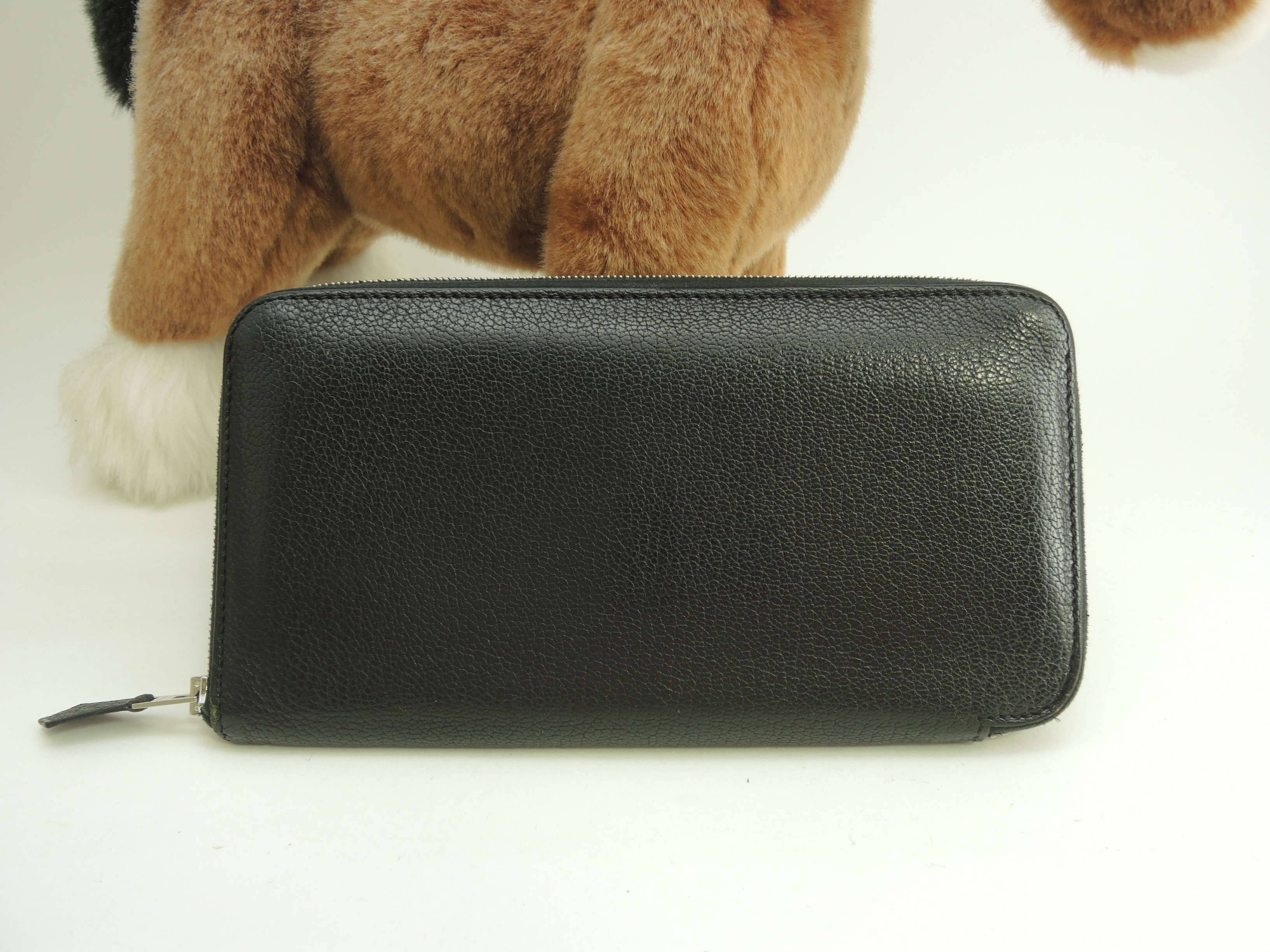 アザップロングクラシック シェーブルフルレザー 黒 ラウンドジップ長財布 ロングウォレット@L