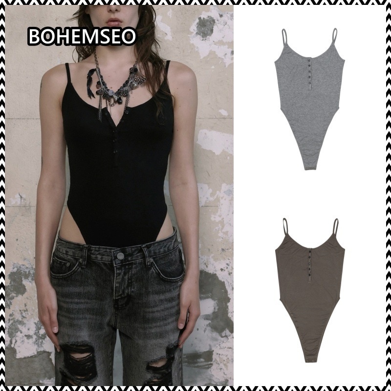 bohemian seoul BUTTON SOFT BODY SUIT
