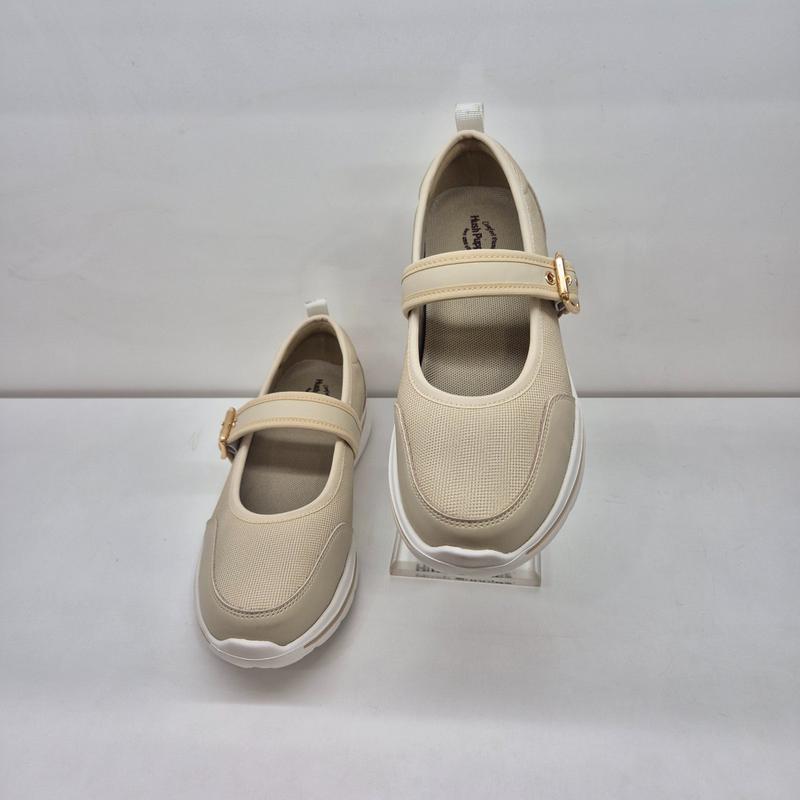 女性用 幅広でクッション性の高いメリージェーン軽量コンフォートシューズ FR472