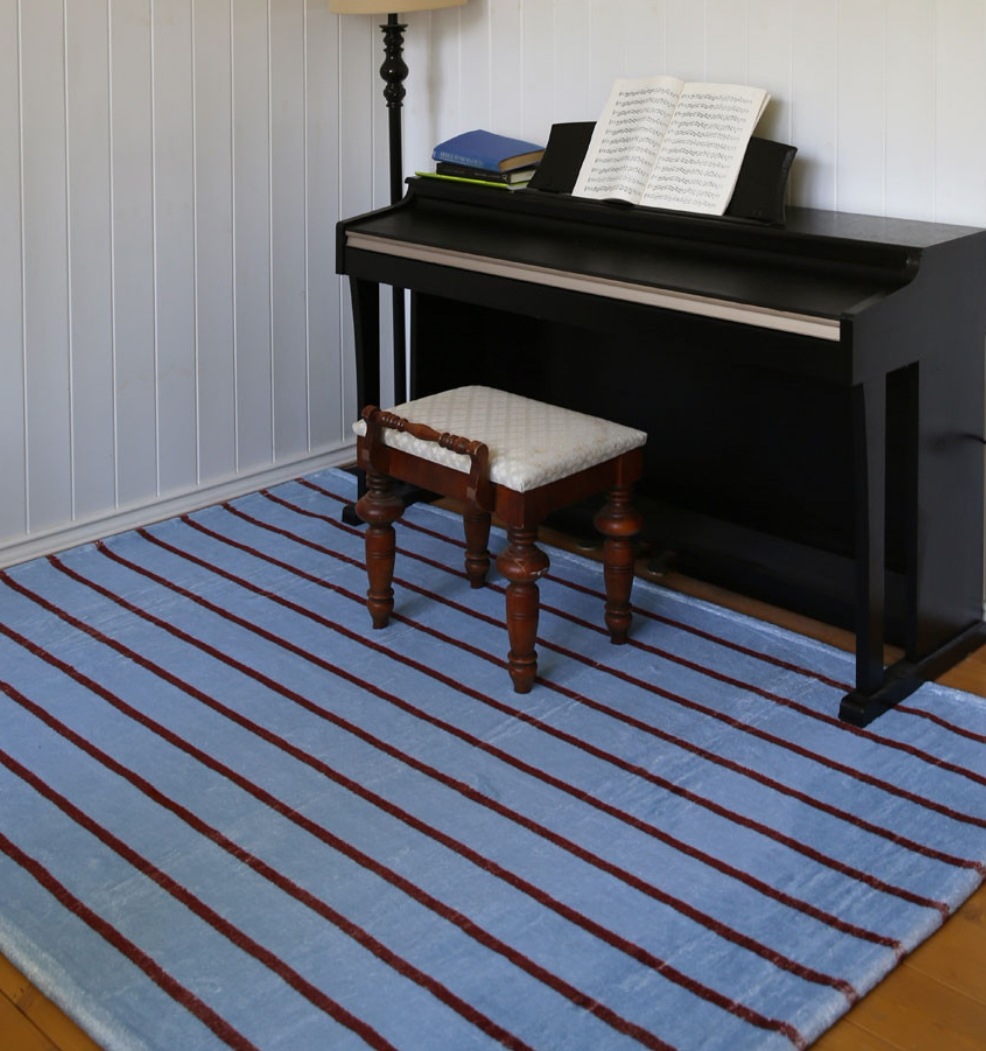 the frigg ストライプ ブルー ヴィンテージ ラグ