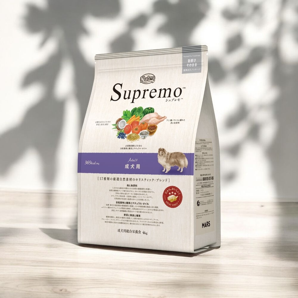 Nutro シュプレモ 全犬種用 成犬用 4kg ドライフード 総合栄養食 ドッグフード 犬 厳選自然素材 香料・着色料 無添加 消化に良い ニュートロ 7,711円