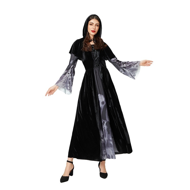 ハロウィンコスチューム大人女性ゴースト花嫁ゾンビ吸血鬼魔女ダークロングドレスホラーゾンビコスチューム