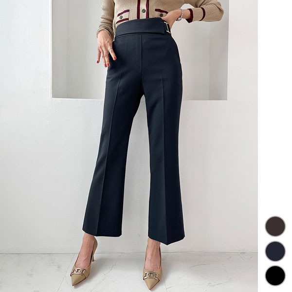 パンツ レディース ボトムス スラックス ブーツカット センタープレス ハイウエスト 上品 きれいめ お仕事 春 秋 韓国 to27936