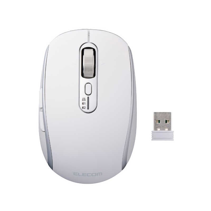 エレコム　ELECOM　マウス/Precisionist/無線2.4GHz/Bluetooth/マルチペアリング/充電式/Mサイズ/静音/チルトホイール付/ホワイト　M-PN10MBMSWH