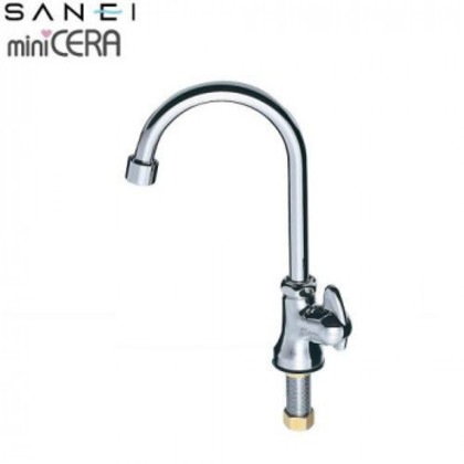 三栄水栓 SANEI ミニセラ泡沫立形ツル首自在水栓JA565H-13