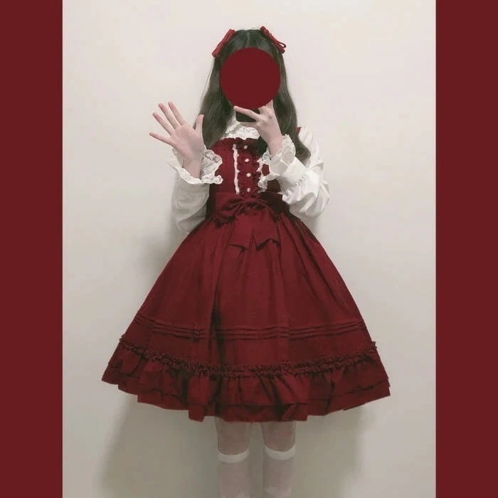 2026新入荷！【早割り】 ロリータ ロリィタ ワンピース ドレス レディース ジャンパースカート 7色 膝丈 シフォン 可愛い 舞踏会 コスプレ フリル レース リボン ロリータファッショ
