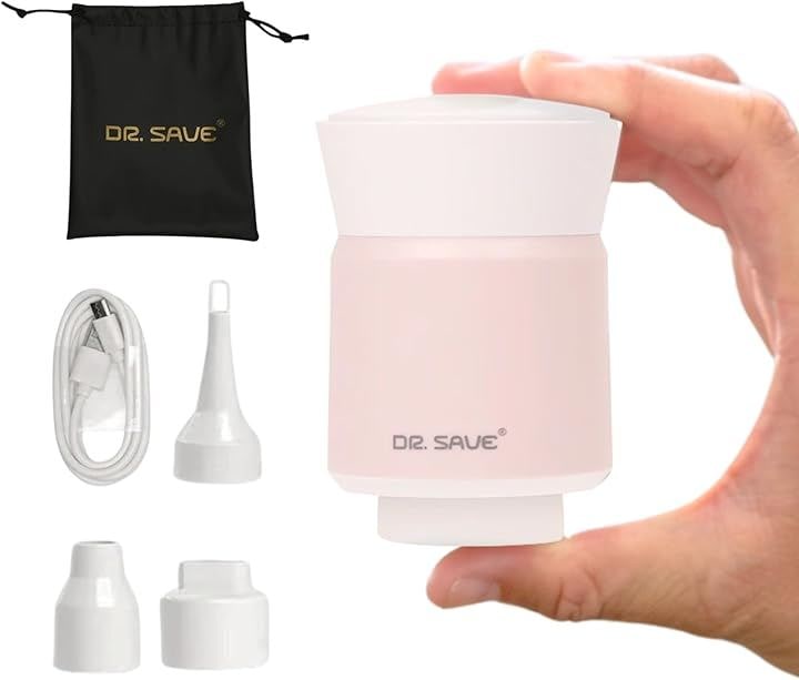 DR.SAVE アルファパワーポータブルエアポンプ/真空衣類圧縮袋 収納袋 (薄桜（うすざくら）, エアポンプ単体)