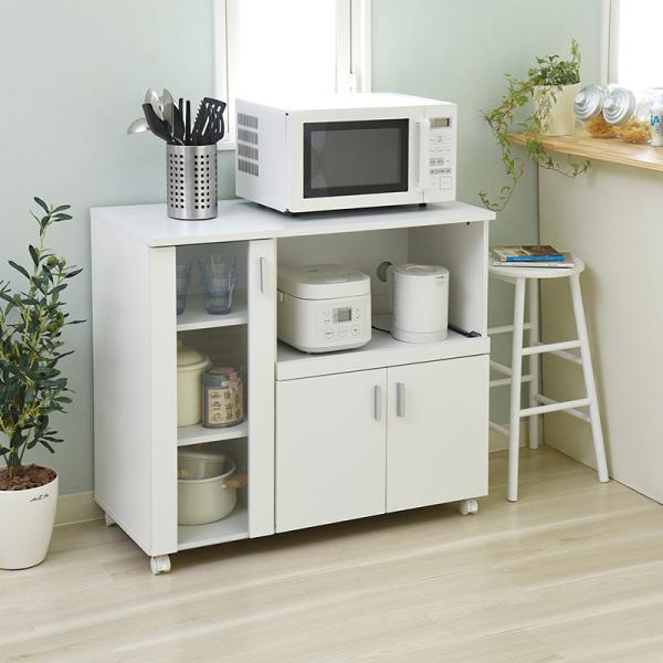 キッチンカウンター 90 幅 間仕切り 背面化粧 収納 キッチンボード おしゃれ 北欧 白 ホワイト レンジ台 キッチン収納 食器棚 シンプル キャビネット 収納棚