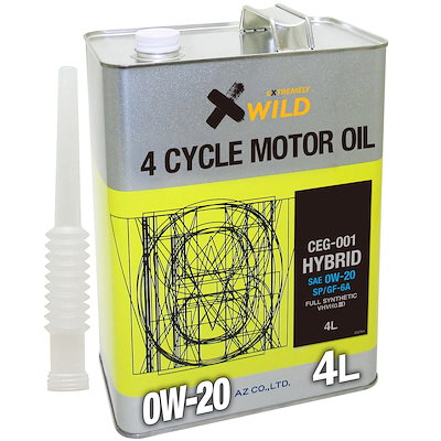 他サイト： AZ (エーゼット) CEG-001 4輪用 エンジンオイル 4L 0W-20 SP HYBRID 100%化学合成油 VHVI 自動車用 EG754の商品画像