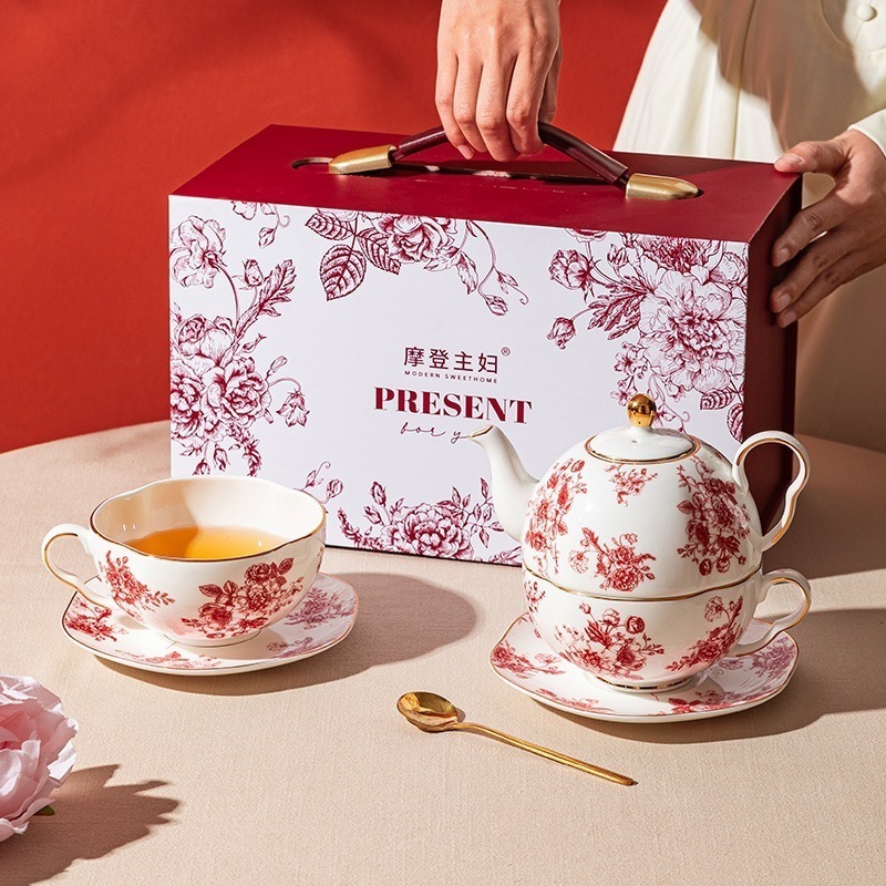 主婦ローズホリデーティーポットホームウェディングギフト新婚新築祝いお土産アフタヌーンティーティーセット