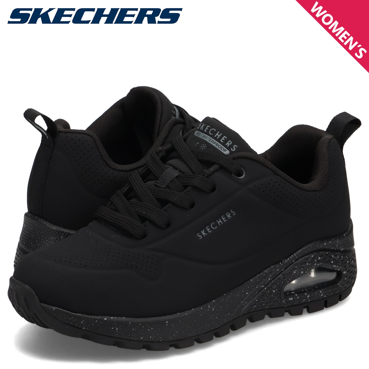 ウノ ラギッド スポッテッド テライン スニーカー レディース 防水 ブラック 黒 177164