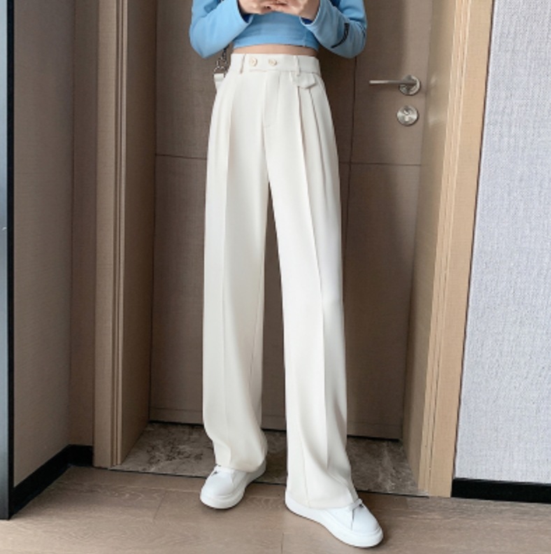 ボトムス パンツ レディース 韓国 着やせ 個性的 ワイド ハイウエスト おしゃれ きれいめ シンプル カジュアル こなれ感 ラフ 抜け感 無地 ロングシーズン 学生 通学 旅行 脚長 美脚 着回し