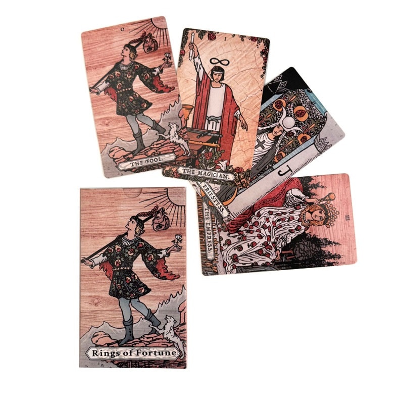 【1点ご購入 で10点プレゼントいたします】12 X 7 cm運命の紋タロットRings of Fortune Tarot Wetter体系タロットカード
