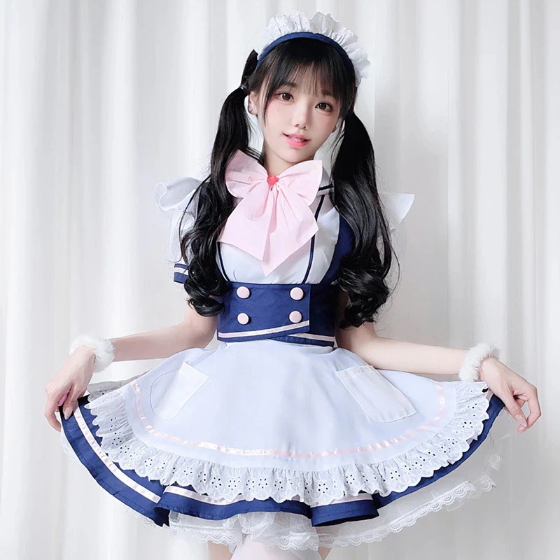 日本のコスプレ衣装ロリータロリ姫スカートメイド衣装カフェメイド衣装かわいい柔らかい女の子