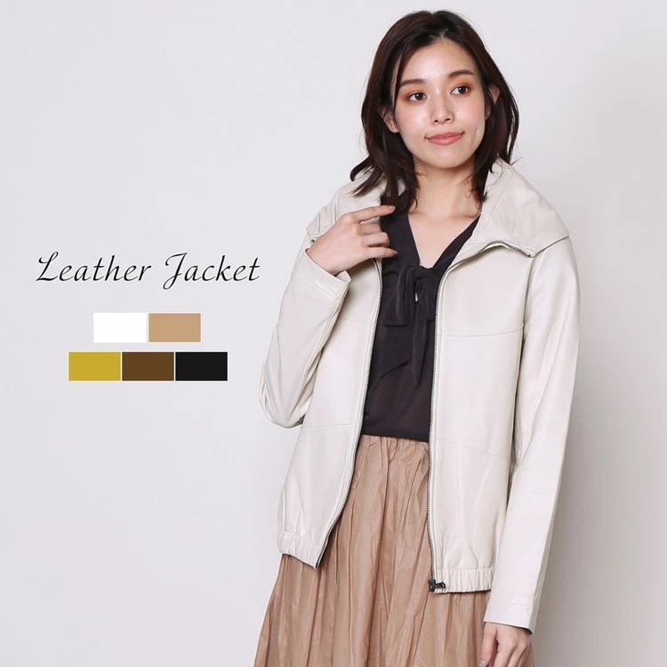 レザージャケット 本革 レディース ライダース 革ジャン 春 アウター ジャケット 秋 冬 レザー ベージュ ブラック ブルゾン 大きいサイズ 20代 30代 40代 母の日 ギフト プレゼント 6F
