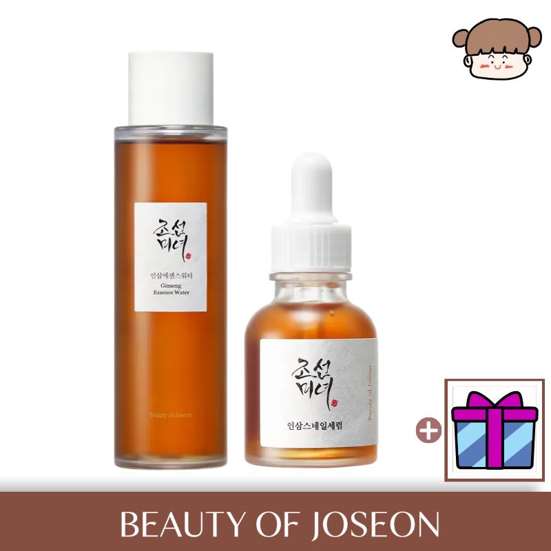 【ハリ・弾力集中ケア2点セット】 高麗人参 エッセンス ウォーター＋ スネイルセラム／ビューティーオブジョソン エイジングケア セット, ハリ 弾力 ケア, 年齢肌 スキンケア, 乾燥肌 改善, ツヤ