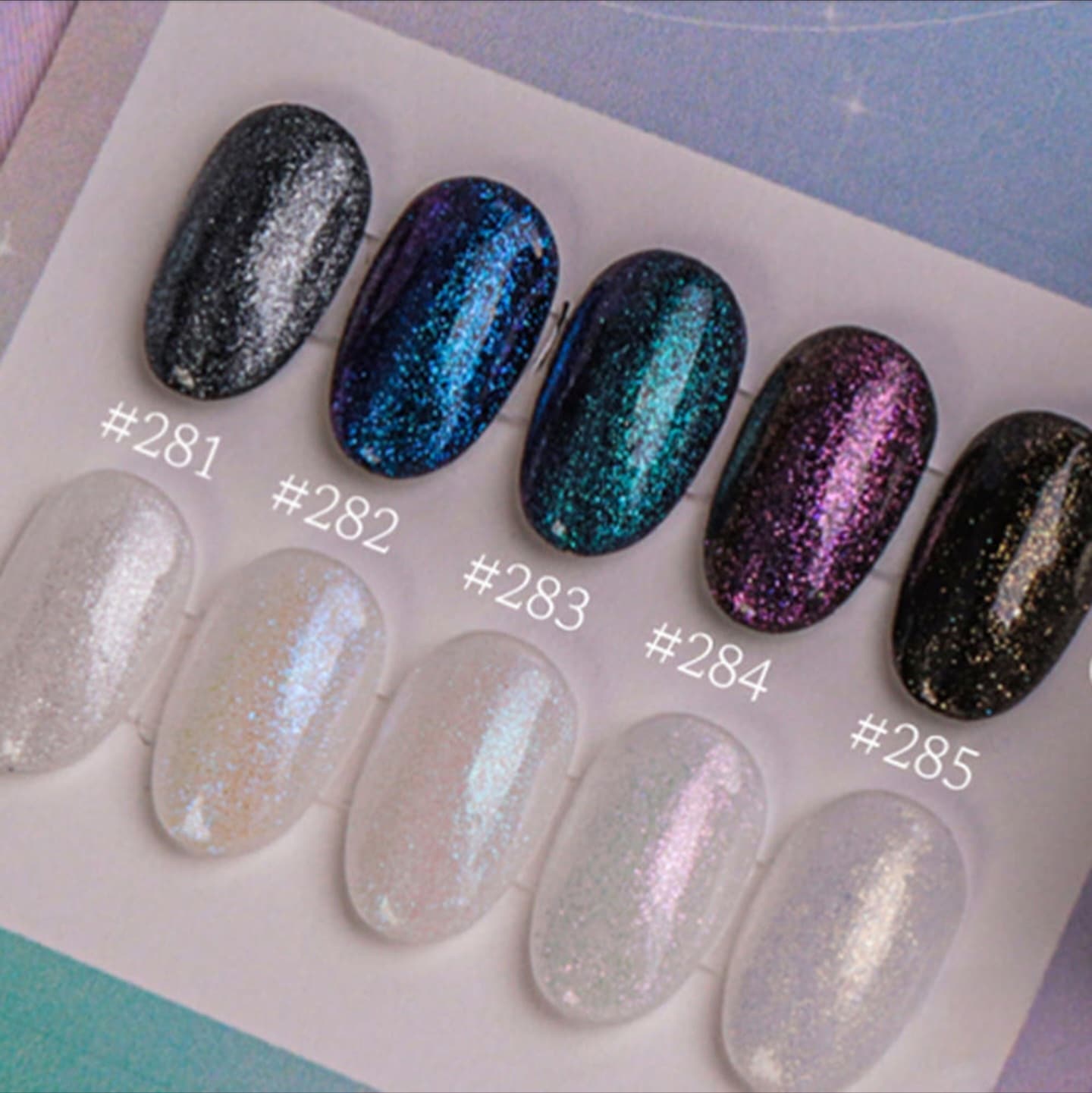 The Gel Shine Topping Gel Edition 5-piece set glitter layered gel