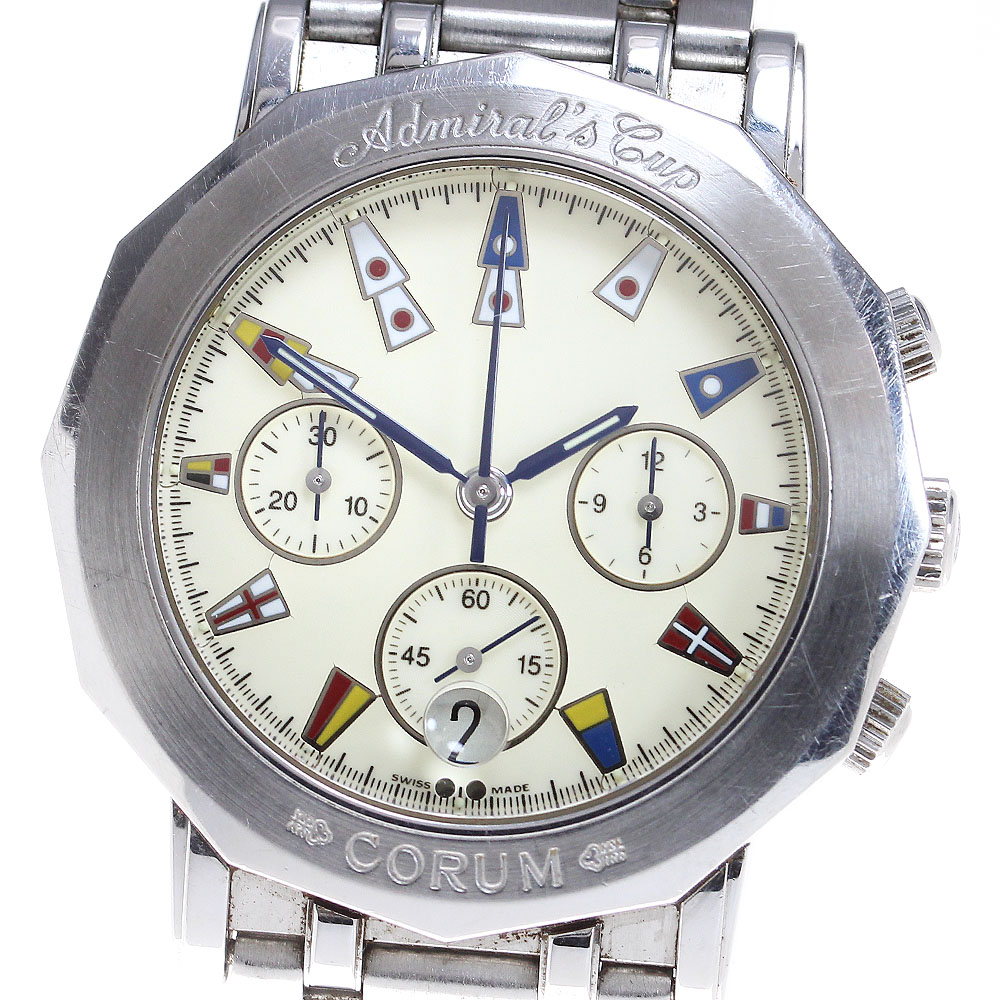 コルム CORUM 96.830.20 V585 アドミラルズカップ クロノグラフ デイト クォーツ メンズ _844531【中古】