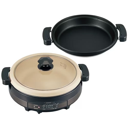 象印【満水容量5.3L】グリルなべ あじまる（2枚タイプ） ブラウン EP-RE20-TA【調理家電】