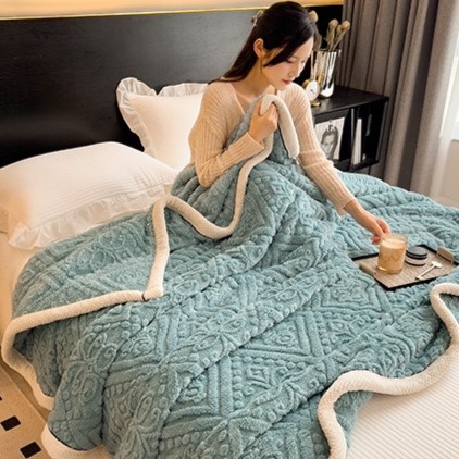 毛布 ダブルサイズ セミダブル 150cm×200cm もこもこ毛布 エアコンブランケット 昼寝 温活 温かい 北欧 ナチュラル かわいい