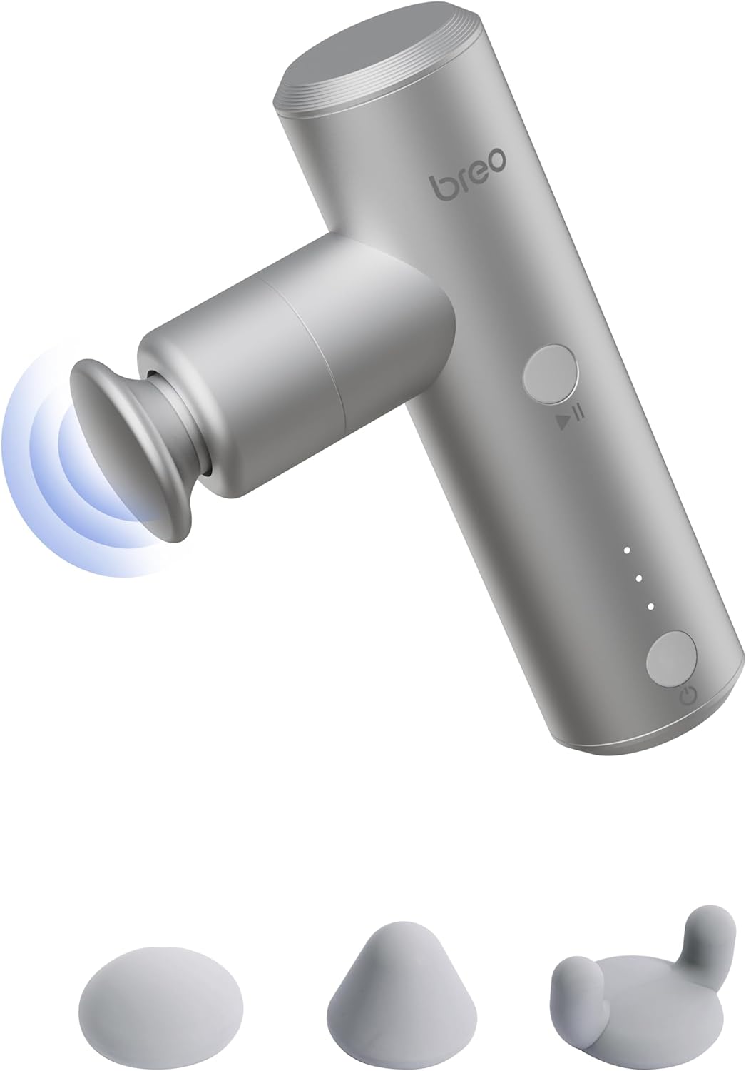 breo 全身ケア 筋膜リリース 3種類アタッチメント付属 4段階のモード 静音 超軽量 195g ミニ Type-C充電式 1100mAhバッテリー内蔵 携帯便利日本語取扱説明書付き 一年メーカー保