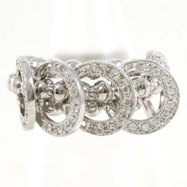 K18 18金 WG リング 指輪 8号 ダイヤ 0.28 カード鑑別書 ジュエリー 中古