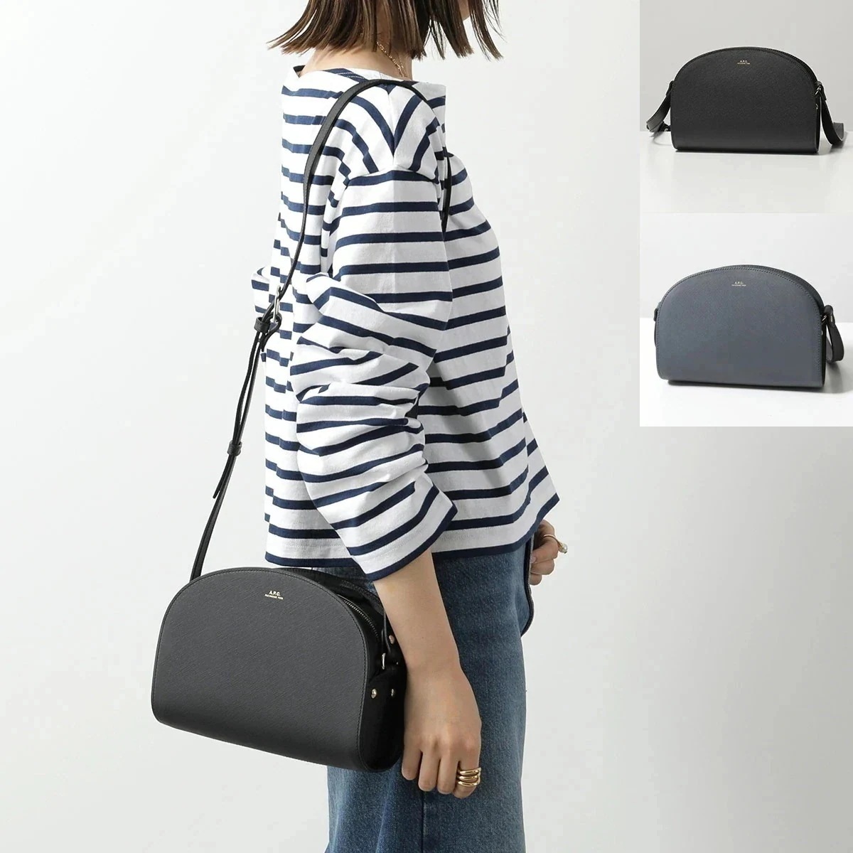 APC A.P.C. アーペーセー ショルダーバッグ PXBJQ F61048 LZZ レディース レザー ハーフムーン 半月型 ポシェット 鞄 カラー2色 【mega】