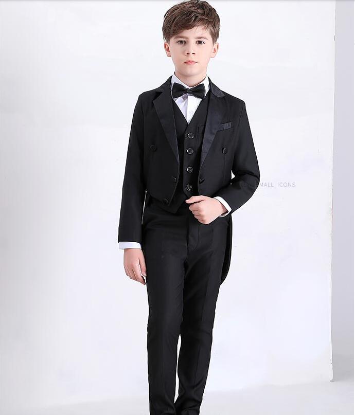 大人気 上品 6点セット カッコイイ タキシード 燕尾服 子供スーツ ジャケット＋シャツ＋ベスト＋ズボン＋蝶ネクタイ＋カマーベルト 七五三 子供服 ドレスコート 入学式 男の子スーツ 出演 キッズ 発