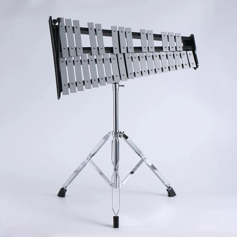 本日の新製品 価格！グロッケン 鉄琴 グロッケンシュピール 32音 音楽打楽器 折りたたみスタンド ポータブル 収納ケース付き折りたたみスタンド ポータブル 収納ケース付き