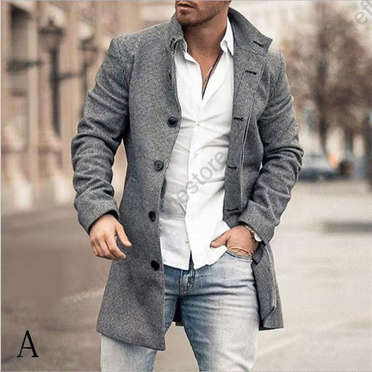 チェスターコート メンズ 立ち襟 プリント ビジネス ジャケット ラシャコート ロングコート メルトンコート 細身スリム 通勤 アウター 紳士服 防寒保温 春秋冬