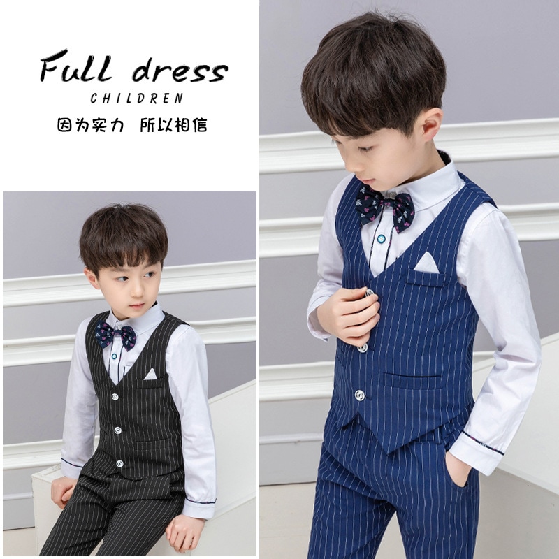 2/3点上下セット90-170CM キッズスーツチェック柄子供スーツ ジャケット ロングパンツ ブラウスストライプ コーディーネート卒業式 入学式 子供フォー 発表会 結婚式 七五三