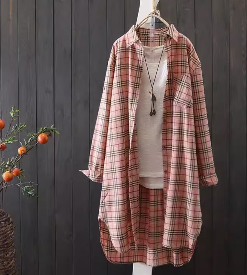 トップス モテアイテム デート シャツ ロング丈 チェック柄 可愛い きれいめ 上品 おしゃれ かっこいい 可愛い ラブリー キュート ガーリー クール モード系 セクシー エレガント 存在感