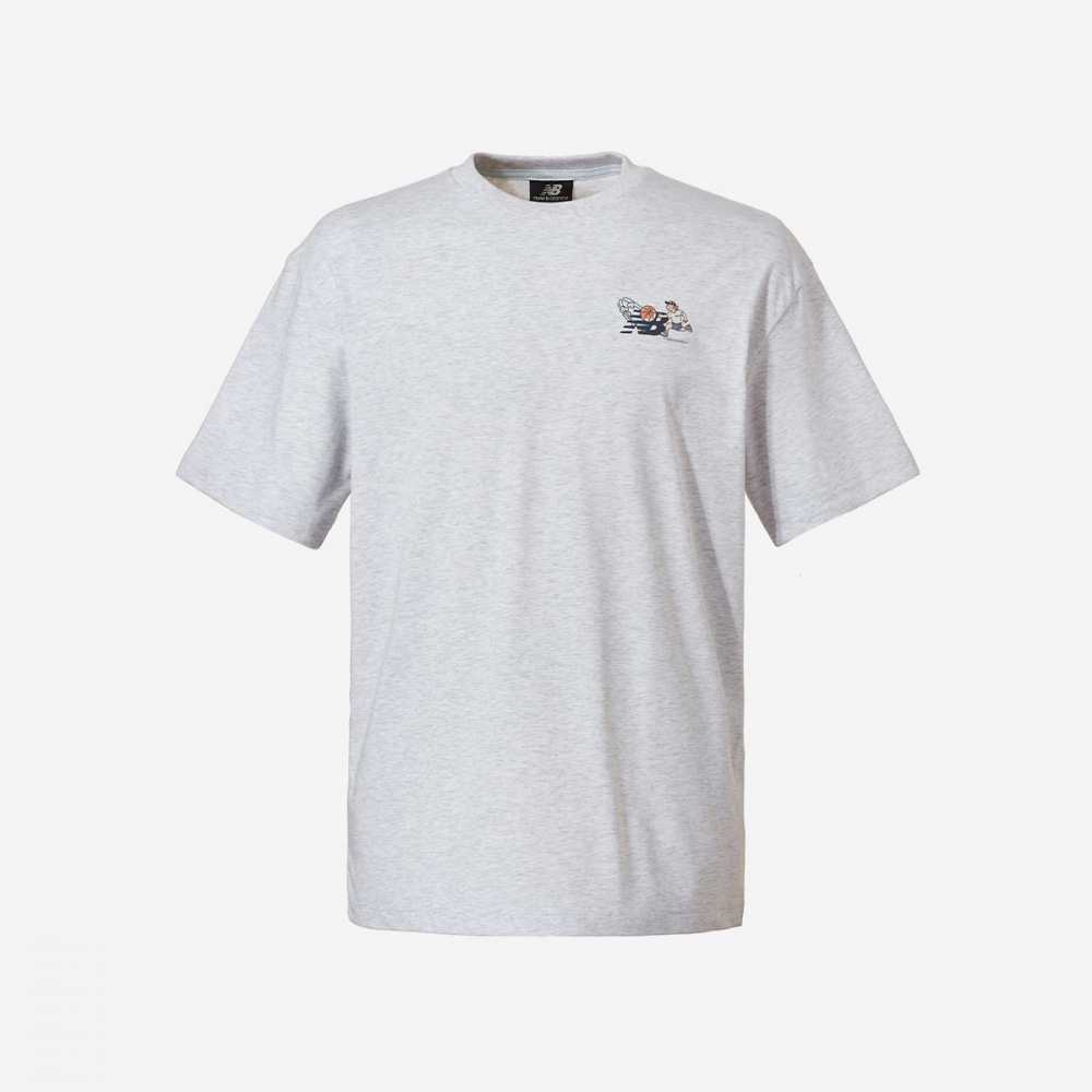 ニューバランス ボーイ バスケットボール レタリング 半袖Tシャツ NBNEFB1543-(16)ライトグレー
