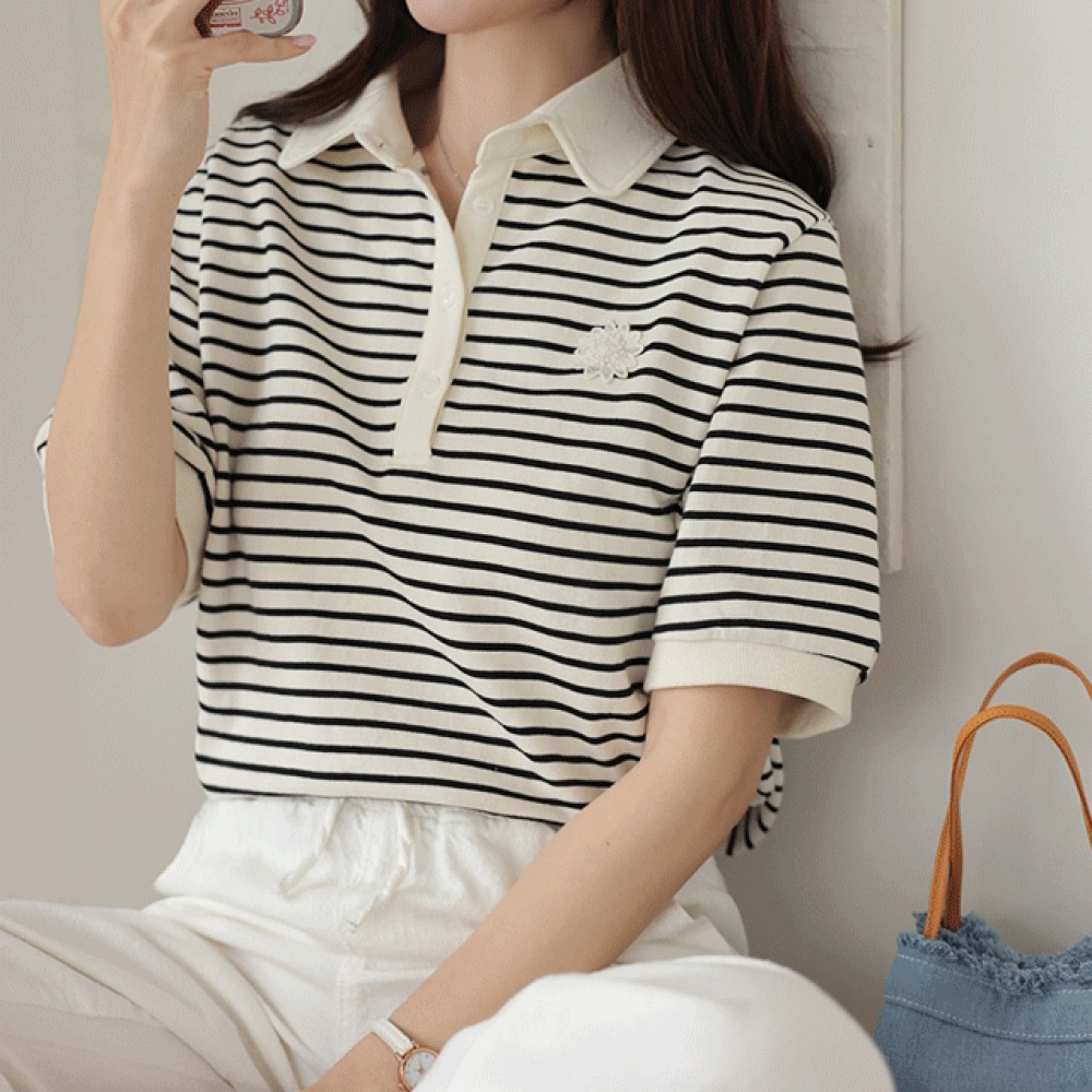 クリック&ファニー Ru&Kara ストライプTシャツ