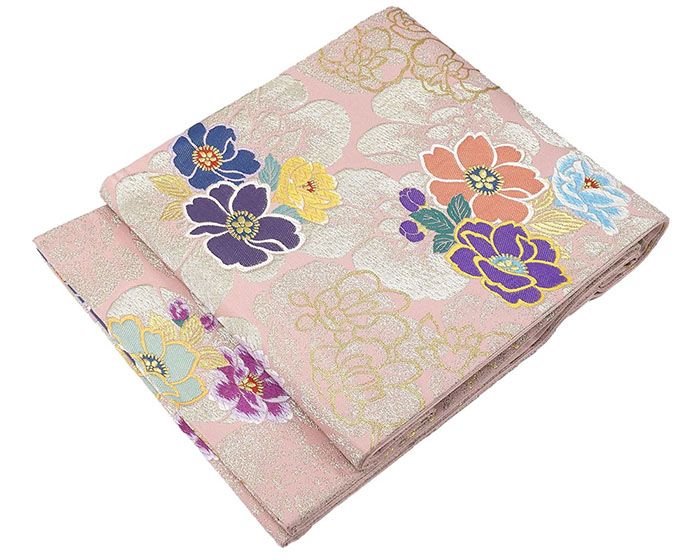 袋帯 正絹 花模様 リサイクル 中古 フォーマル 礼装用 パーティー 着物 g4093