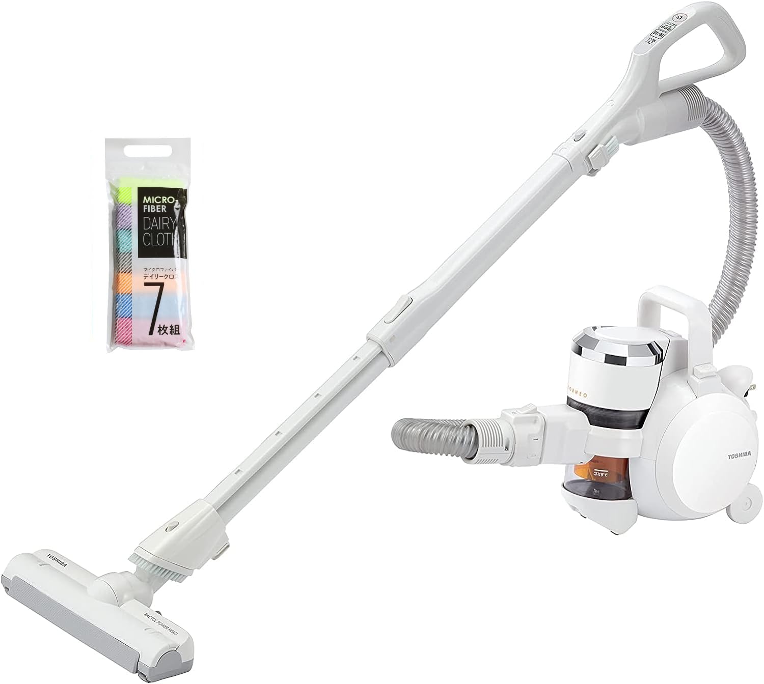 東芝 掃除機 フィルターレス サイクロンクリーナー VC-S610X(W) ＆ マイクロファイバークロス7枚入 2点セット