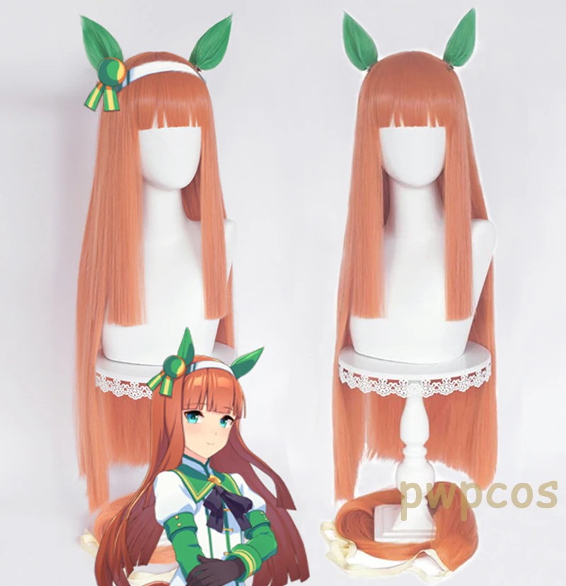 ウマ娘 プリティーダービー サイレンススズカ コスプレ ウィッグ 耳 尻尾 ３点セットネット付き