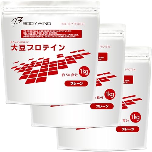 大豆プロテイン 無添加プレーン 飲みやすいソイプロテイン ボディウイング (日本国内精製3kg)