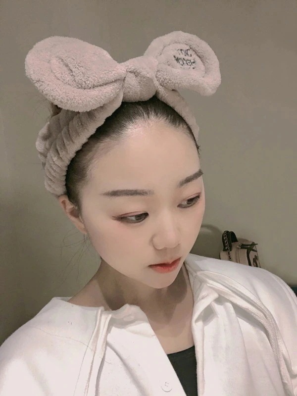 刺繍文字ボウノットウサギの耳ヘアバンド女性のヘアバンド洗顔洗顔メイクアップヘアバンドヘッ