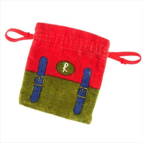 ポーチ 巾着 化粧ポーチ レッド　カーキ 中古